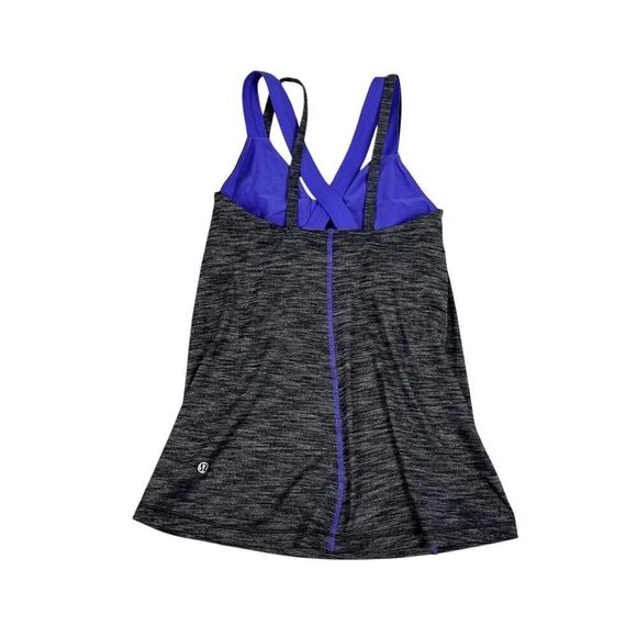 Lululemon Tank Top Work the Circuit Racerback Womens 6 Black Purple - Picture 1 of 8